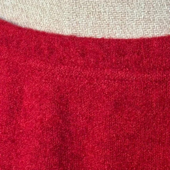 1980s Chacok Mohair Knit Maxi Skirt | Size 4 30" | Burgundy Purple Trim Vintage - Picture 4 of 11